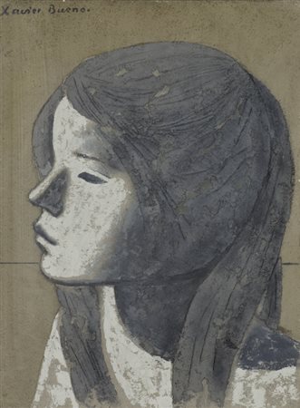 XAVIER BUENO (1915-1979)Senza TitoloOlio e sabbia su telacm 40x30Firma al...