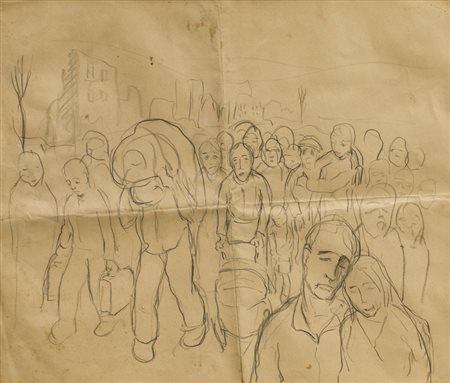 EMILIO SCANAVINO (1922-1986)Senza Titolo, 1942Grafite su carta da spolverocm...