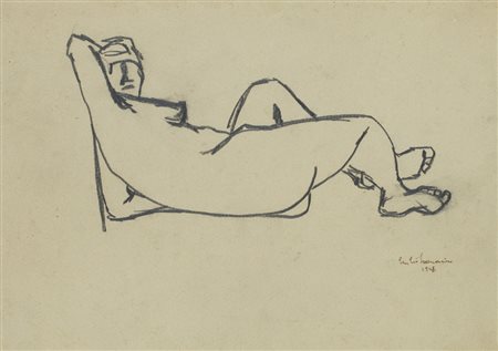 EMILIO SCANAVINO (1922-1986)Senza Titolo, 1946Matita grassa su cartacm...