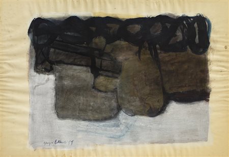 GIORGIO BELLANDI (1930-1976)Inverno, 1959Tecnica mista su carta cm...