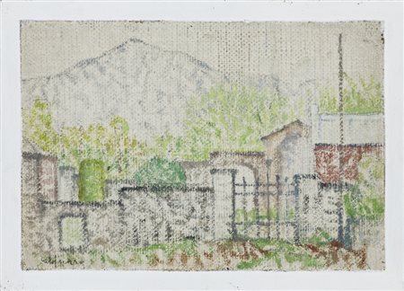 ANTONIO CALDERARA (1903-1978)Il campo, 1928Olio su cartone telatocm...