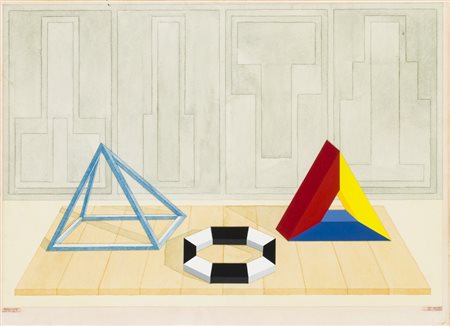 LUCIO DEL PEZZO (1933)Trigon, 1975Tecnica mista e applicazioni su carta...