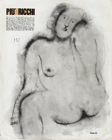 PIERLUCA FERDINANDO NANDO (1912-1987)Senza TitoloTecnica mista e collage su...