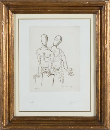 Giorgio De Chirico (Volo 1888 – Roma 1978), “Manichini”. Litografia su carta,...