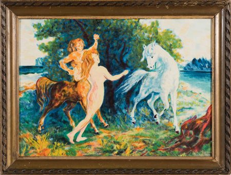 Aligi Sassu (Milano 1912 – Pollença 2000), “Ippodamia e il Centauro”....