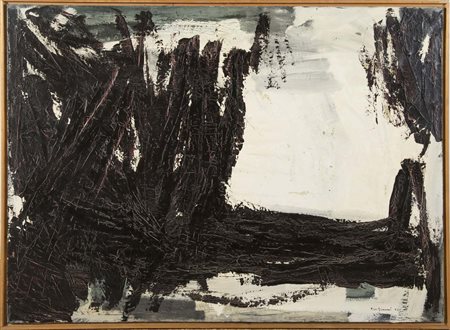 Piero Giunni (Villa Cortese 1912 – Bondone 2000), “Abbaglio”, 1961. Olio su...