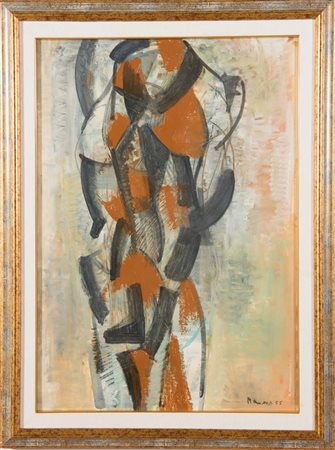 Carlo Ramous (Milano 1926 – Milano 2003), “Figura”, 1955. Olio su carta...