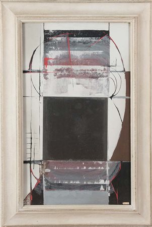 Gianni Gaibari (Bologna 1924), “Senza Titolo”. Olio, collage e tecnica mista...