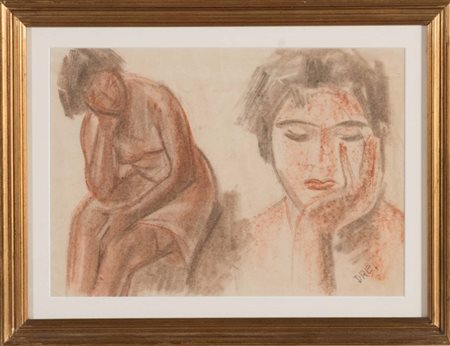 Ercole Drei (Faenza 1886 – Roma 1973), “Senza titolo”. Tecnica mista su...