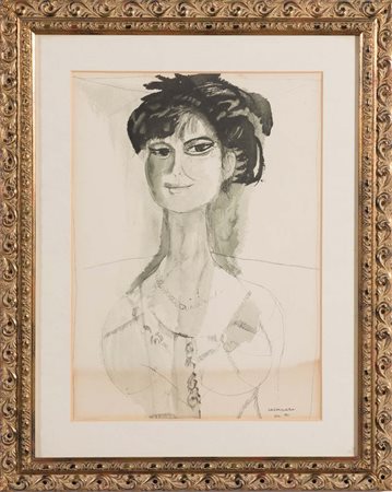 Bruno Cassinari (Piacenza 1912 – Milano 1992), “Ritratto”, 1961. Tecnica...