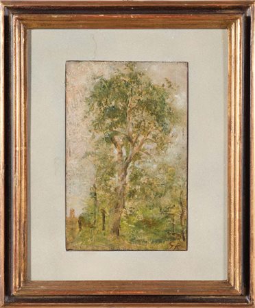 Giovanni Romagnoli (Faenza 1893 – Bologna 1976), “Paesaggio”. Olio su...