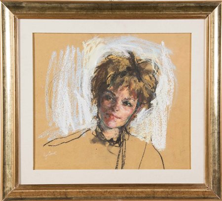 Ugo Guidi (Comacchio 1923 – Bologna 2007), “Ritratto”. Olio e tecnica mista...