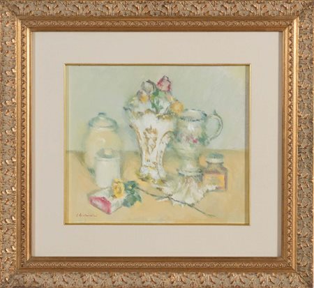 Luciano Bertacchini (Bologna 1913 - 2010), “Natura morta”, 1997. Olio su...