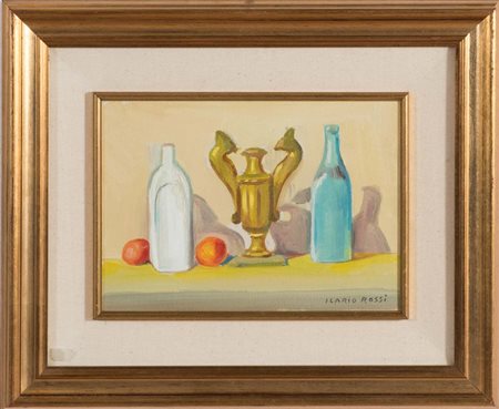 Ilario Rossi (Bologna 1911 – 1994), “Natura morta”. Olio su tela, firmato in...