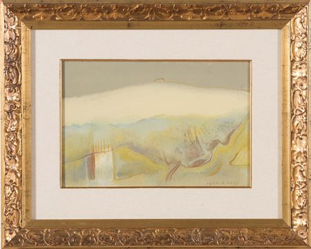 Ilario Rossi (Bologna 1911 – 1994), “Nevicata a San Luca”. Olio su cartone,...