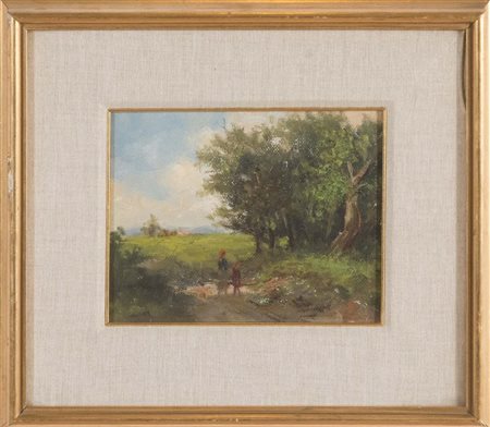 Giuliano Amadori (Bologna 1883 - 1972), “Paesaggio Emiliano”, 1935. Olio su...