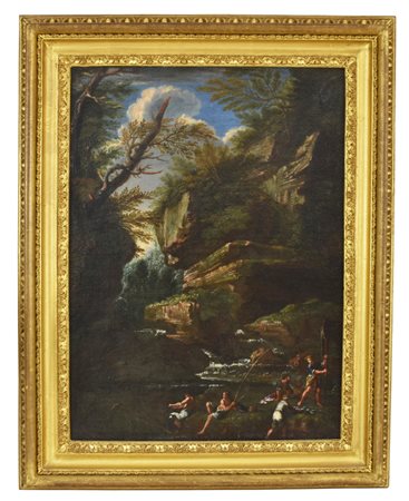 Salvator Rosa (ambito) attribuibile ad Andrea Locatelli Paesaggio con figure...