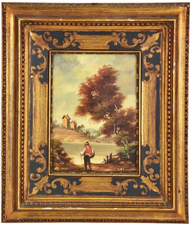 Ignoto SENZA TITOLO olio su rame, cm 18x13 sul fronte: cifrato