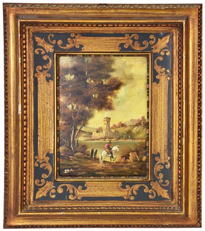 Ignoto SENZA TITOLO olio su rame, cm 18x13 sul fronte: cifrato