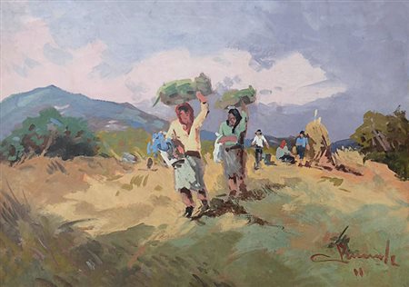 VILLY CLEMENTE Livorno 1923 – Livorno 1999 Gabbigiane Olio su tela 35 x 50....