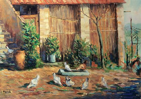 GRAZIANO MARSILI Bagno a Ripoli 1939 Senza titolo Olio su faesite 35 x 50....