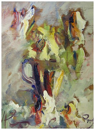 PAOLO MASSIMO ABRANS Livorno 1952 Senza titolo Olio su tavola 40 x 29,2....