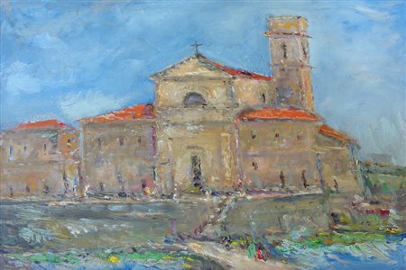 FEDERICO CRESCI Livorno 1941 Senza titolo Olio su tavola 40 x 60. Firma sul...