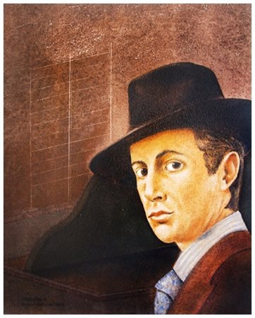 ANTONIO CALDARERA Messina 1942 Studio per una testa 1981 Olio su faesite 30,4...