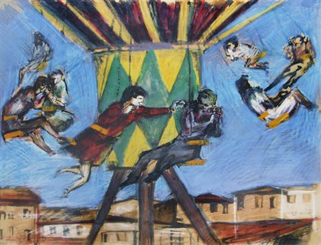 RENZO GRAZZINI Firenze 1912 – Firenze 1990 Senza titolo Pastelli policromi su...