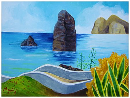 RENZO MESCHIS Palermo 1945 Senza titolo Olio su tela 30 x 40. Firma in b. a...