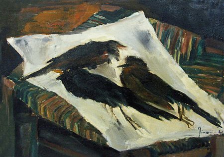 ILIO FIORINI Livorno 1913 – Livorno 1996 Senza titolo Olio su tela 40 x 50....