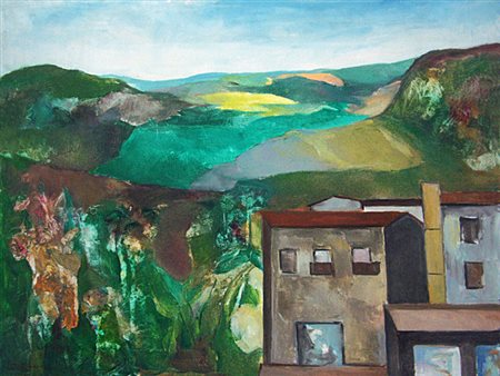 ILIO FIORINI Livorno 1913 – Livorno 1996 Senza titolo Olio su tela 60 x 80....