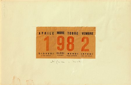 Alighiero BOETTI (Torino 1940-12-16 Roma 1994-04-24) Calendario 1982 collage...