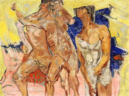 Fausto PIRANDELLO (Roma 1899 Roma 1975 ) Bagnanti al pesce 1949 olio su...