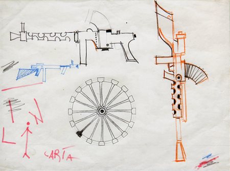 Pino PASCALI ((Bari 1935-10-19 Roma 1968-09-11) Mitra (armi) 1963 tecnica...