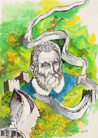 Renato GUTTUSO (Bagheria 1912-01-02 Roma 1987-01-17) Marco Polo anni 80 (1980...