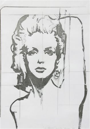 Giosetta FIORONI (Roma 1932 ) La straniera 1966 tecnica mista su cartoncino...