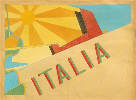 Giulio D'ANNA (Villarosa 1908 Messina 1978 ) Senza titolo 1935 tecnica mista...