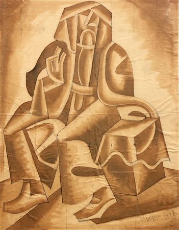 Fortunato DEPERO (Fondo 1892-04-01 Rovereto 1960-11-29) Monaco del deserto...