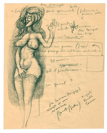 Renato GUTTUSO (Bagheria 1912-01-02 Roma 1987-01-17) Senza titolo matita su...