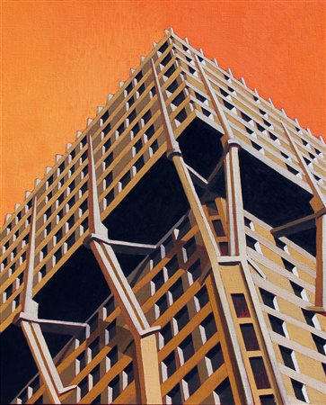 Marco PETRUS (Rimini, 1960 ) Torre 2004 olio su tela cm. 80 x 60Dedica,...