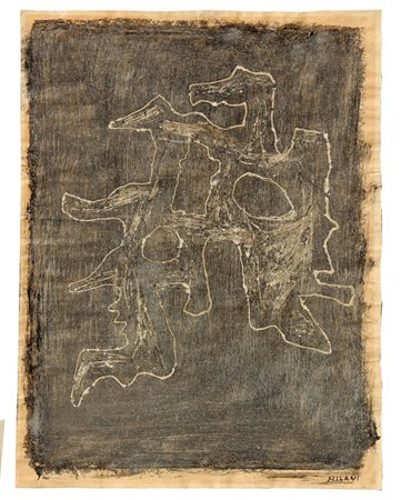 Umberto MILANI (Milano 1912 Milano 1969) Senza titolo 1951 tecnica mista su...