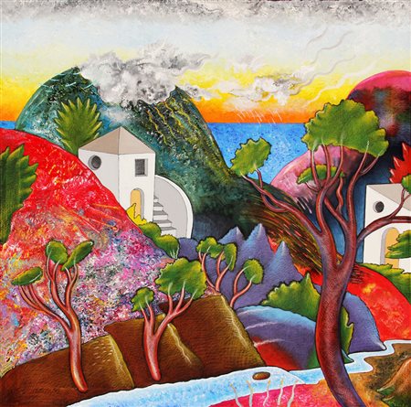 Luca ALINARI (Firenze 1943-10-27 ) Isola molto piccola olio su tela cm. 80 x...