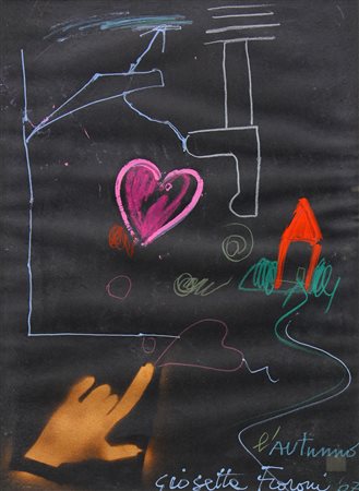 Giosetta FIORONI (Roma 1932 ) L'autunno 2007 tecnica mista su cartoncino cm....