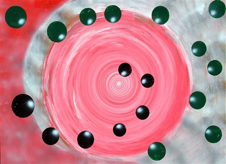 Renato Natale CHIESA (Lecco, 1947 ) Sfere in 2012 acrilico su tavola cm. 56 x...