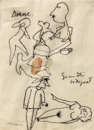 Mino MACCARI (Siena 1898-11-24 Roma 1989-06-16) Genitori indignati tecnica...