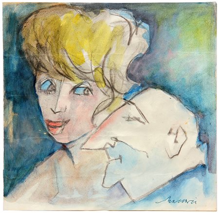 Mino MACCARI (Siena 1898-11-24 Roma 1989-06-16) Figure tecnica mista su...