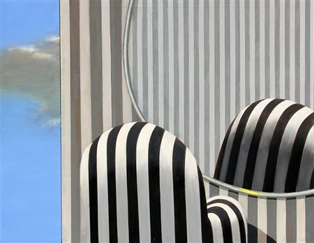 Gianfranco GOBERTI (Ferrara, 1939 ) Poltrona, specchio e cielo 2014 acrilico...