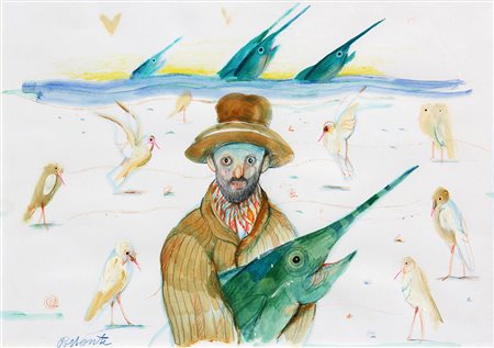 Antonio POSSENTI (Lucca 1932-12-11 Lucca, 2016 ) Pescatore di pesci spada...