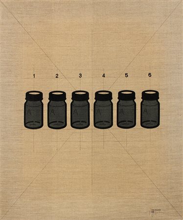 Tino STEFANONI (Lecco 1937-07-06 Lecco 2017) I flaconi 1974 tecnica mista su...